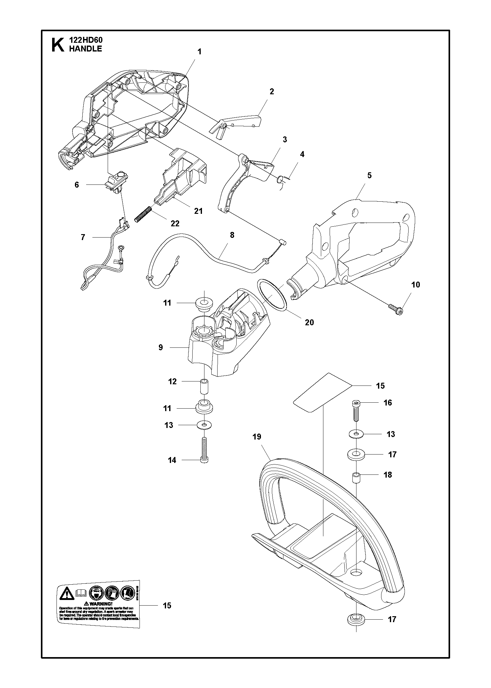 Husqvarna 504089301 onderdelentekening - positie 1