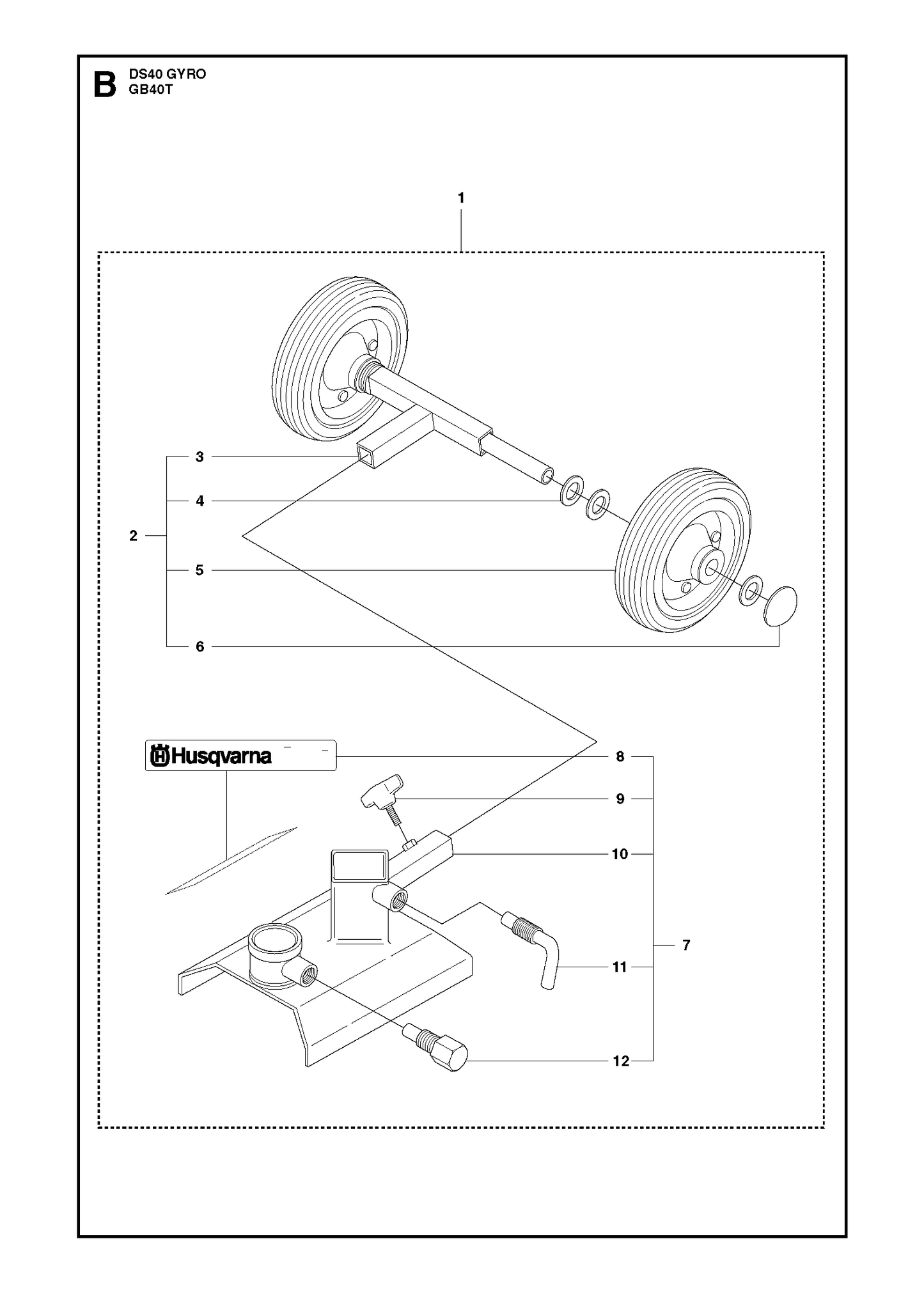 Husqvarna 506408011 onderdelentekening - positie 1