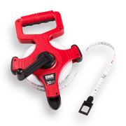 BMI Meetband 30 meter glasvezel, kruishaspel met markeerpunt en ring