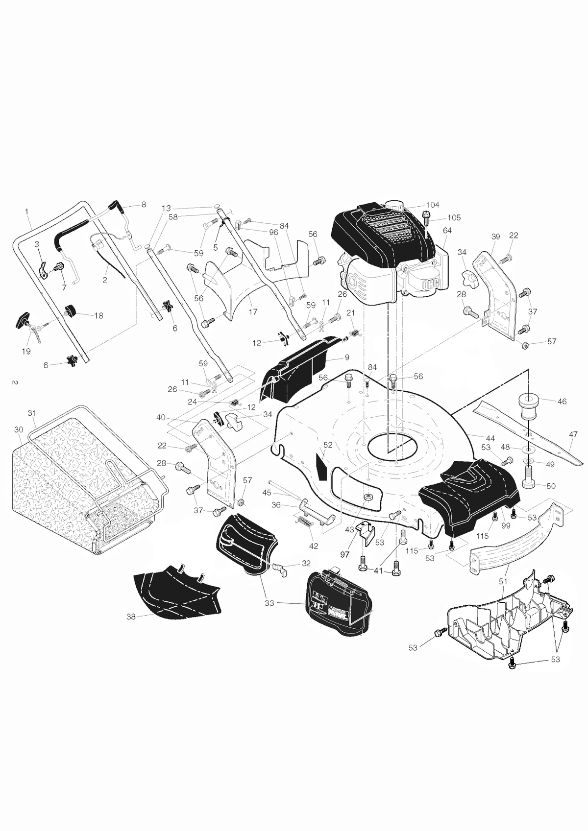 Husqvarna 596288401 onderdelentekening - positie 2