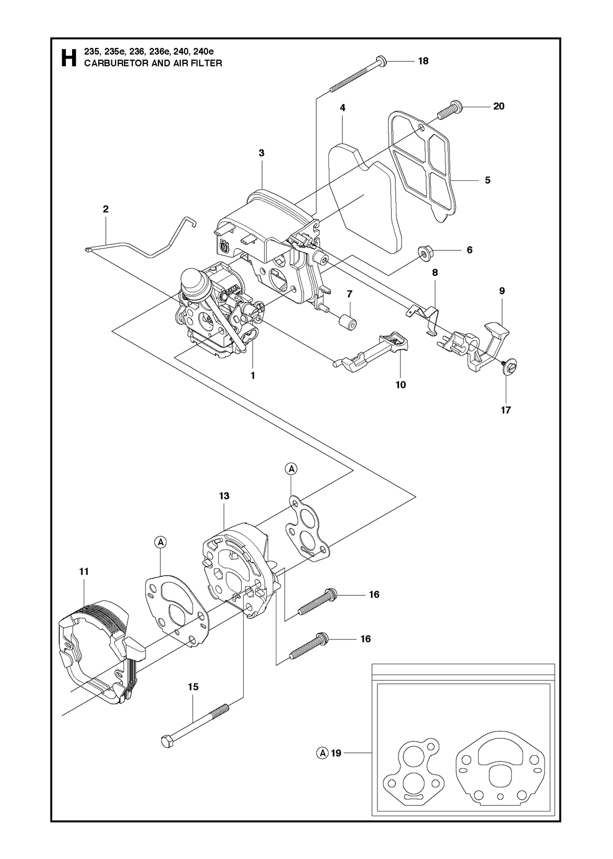 Husqvarna 545062801 onderdelentekening - positie 2