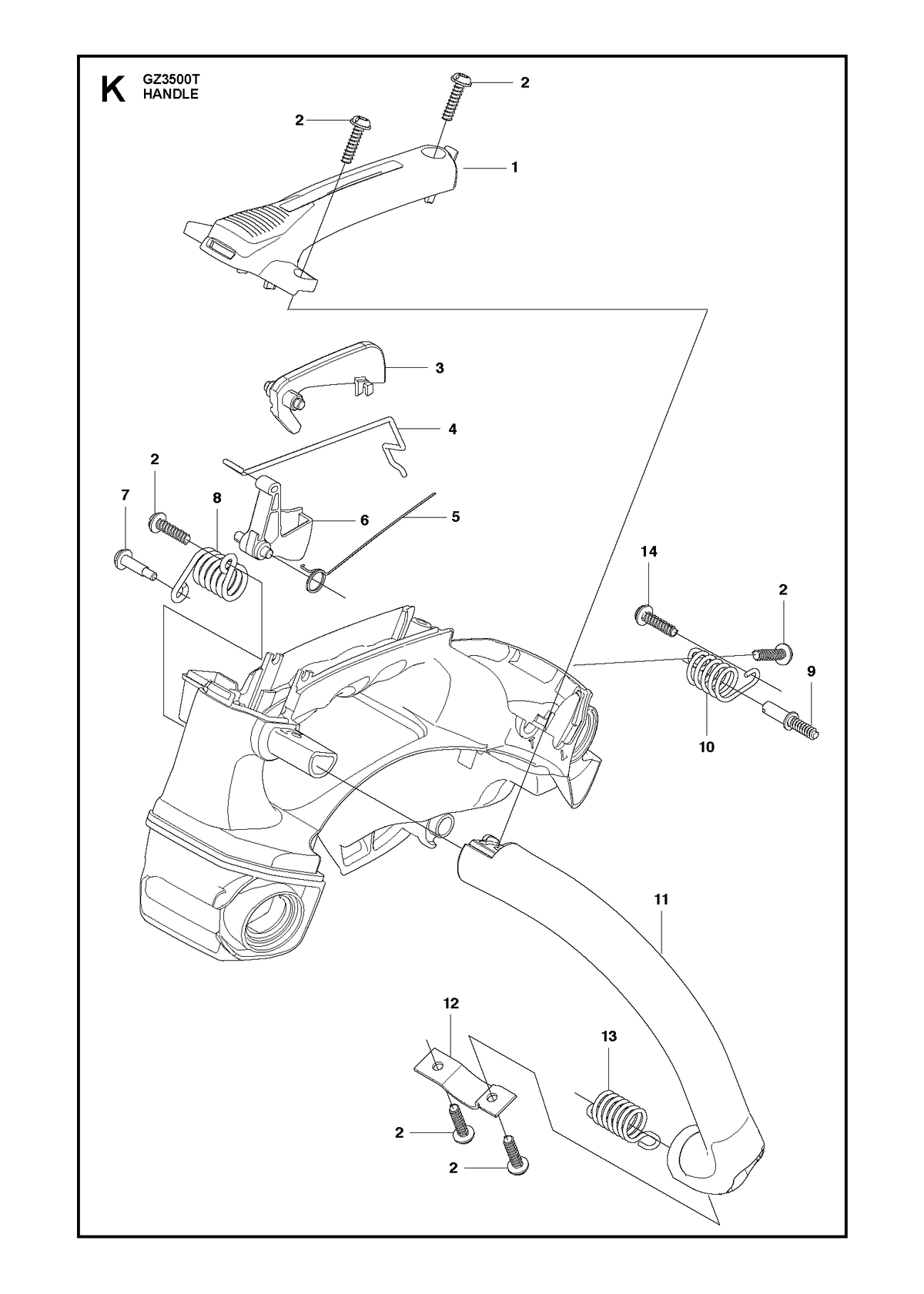 Husqvarna 585746501 onderdelentekening - positie 1
