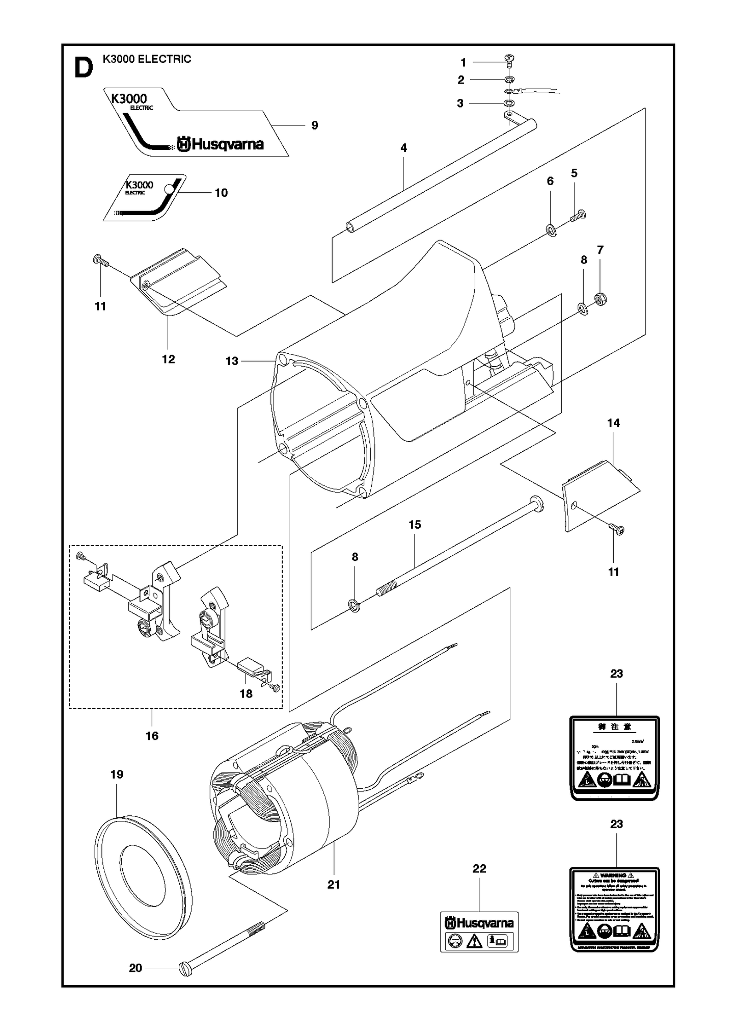 Husqvarna 506225120 onderdelentekening - positie 21