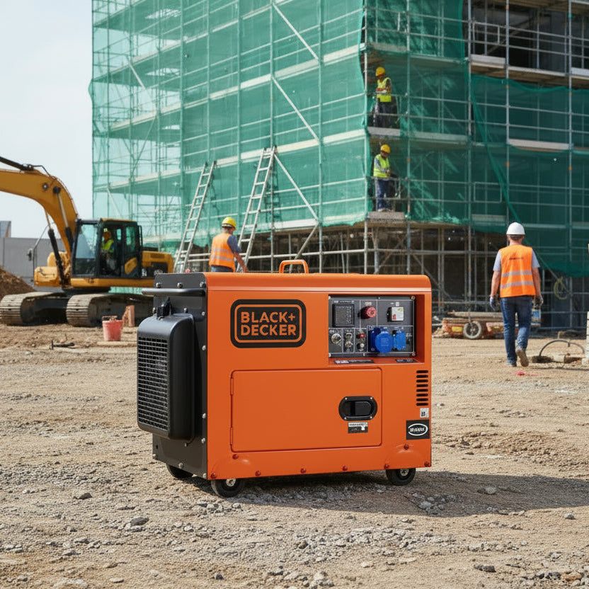 Black+Decker on a construction site