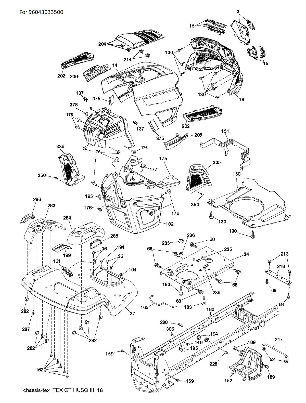 Husqvarna 532439729 onderdelentekening - positie 205