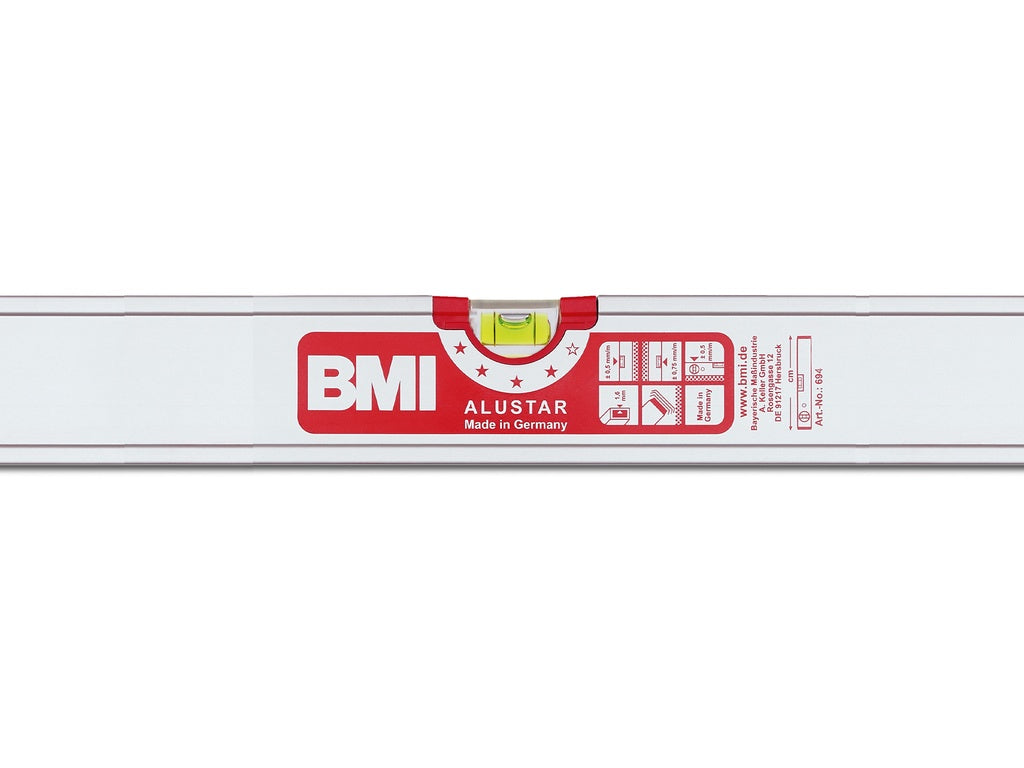 BMI Blokwaterpas Alustar 200 cm, dikwandig aluminium, 2 libellen