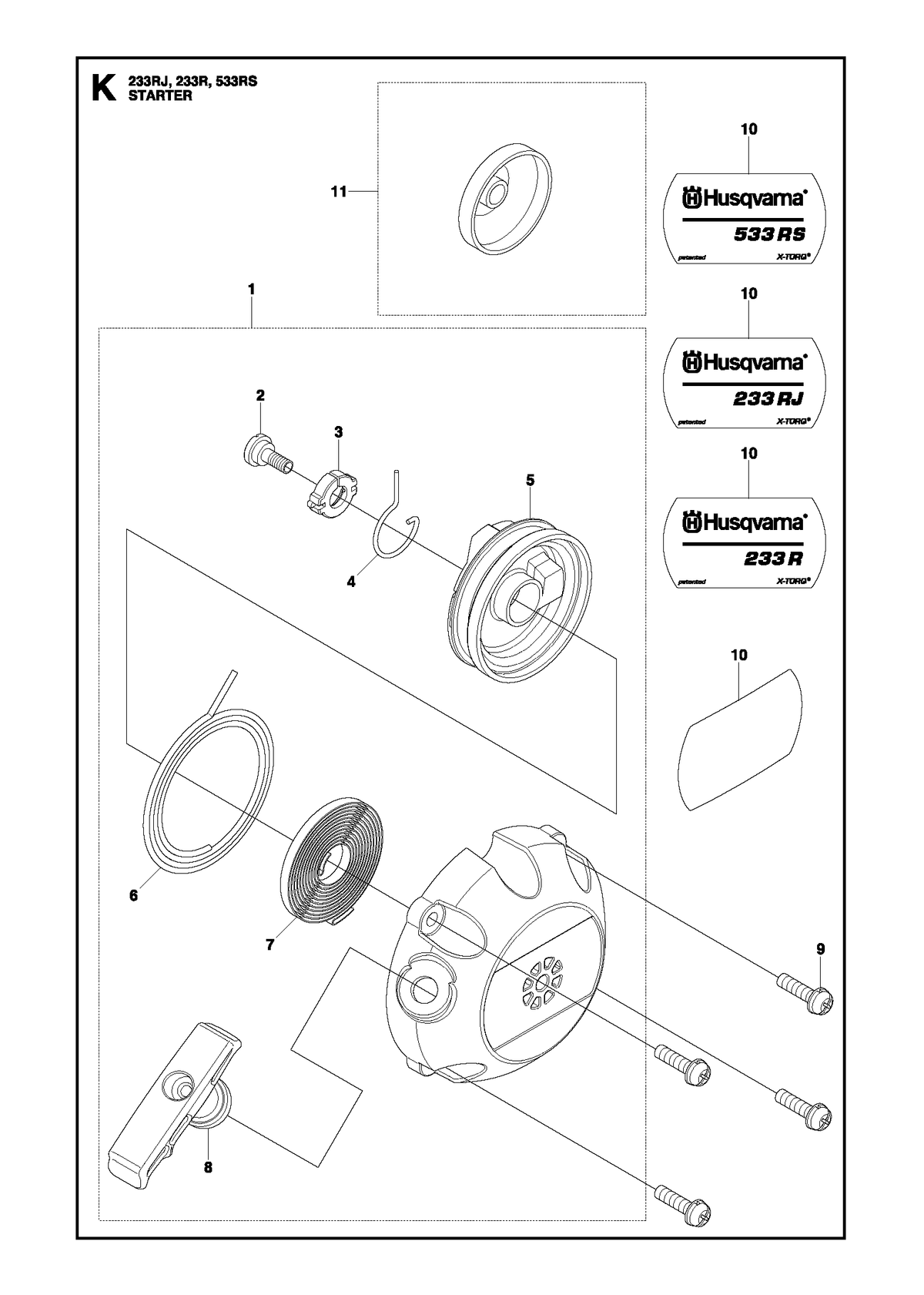 Husqvarna 528069001 onderdelentekening - positie 1