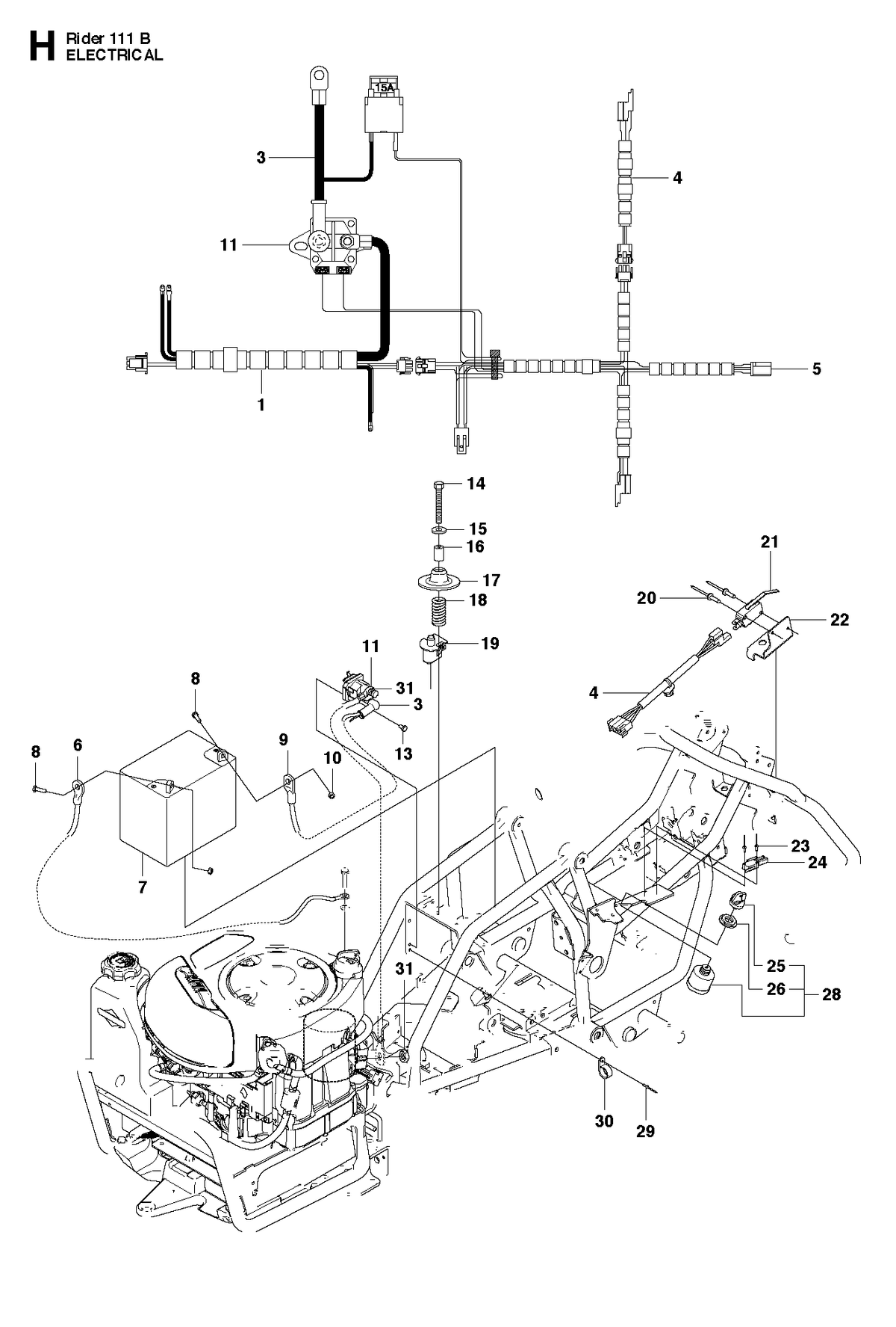 Husqvarna 574269701 onderdelentekening - positie 1