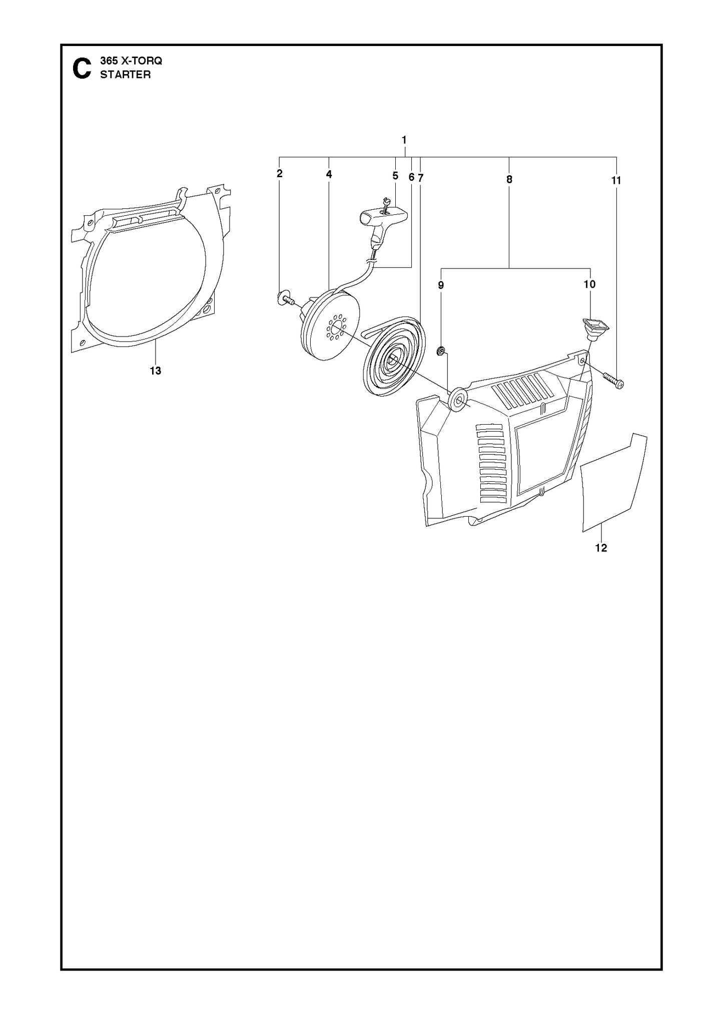 Husqvarna 503628301 onderdelentekening - positie 13