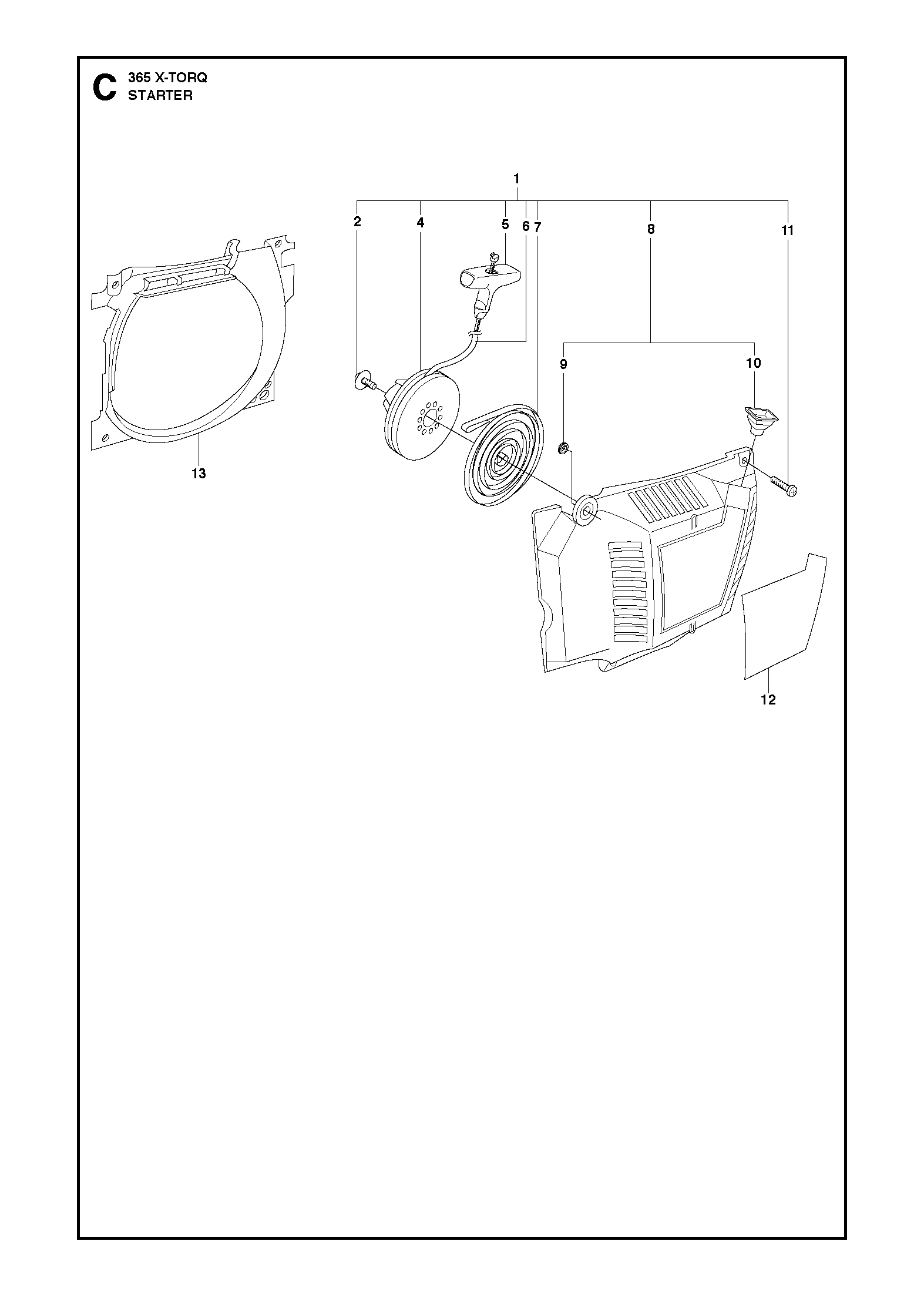 Husqvarna 503628301 onderdelentekening - positie 13