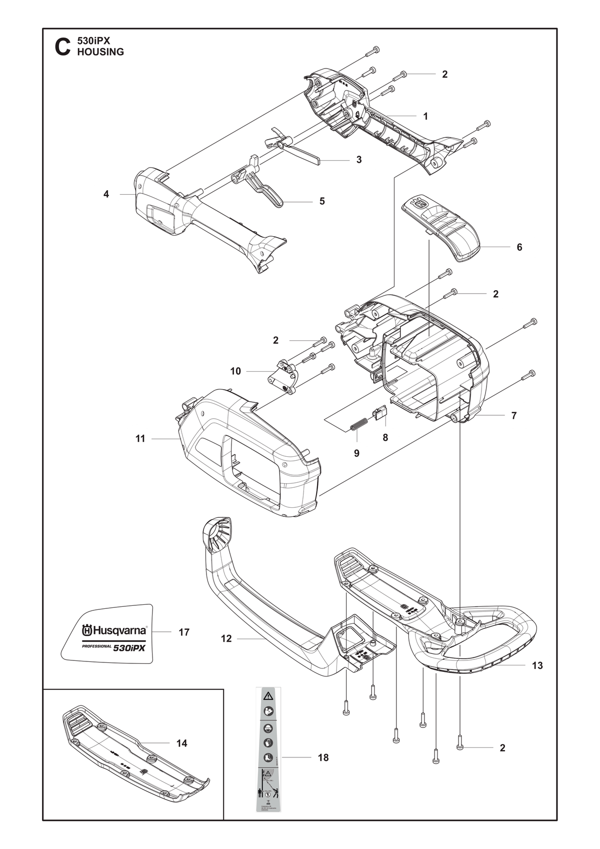 Husqvarna 588602807 onderdelentekening - positie 17