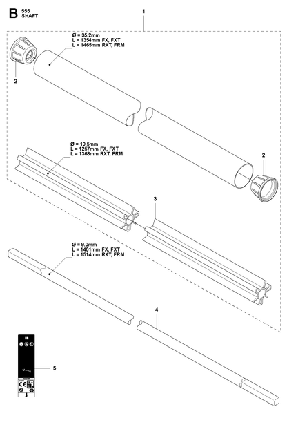 Husqvarna 502259401 onderdelentekening - positie 1
