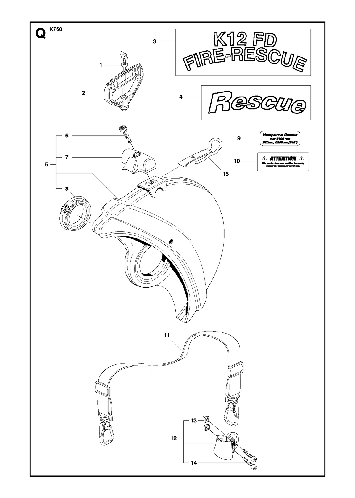 Husqvarna 588033401 onderdelentekening - positie 15