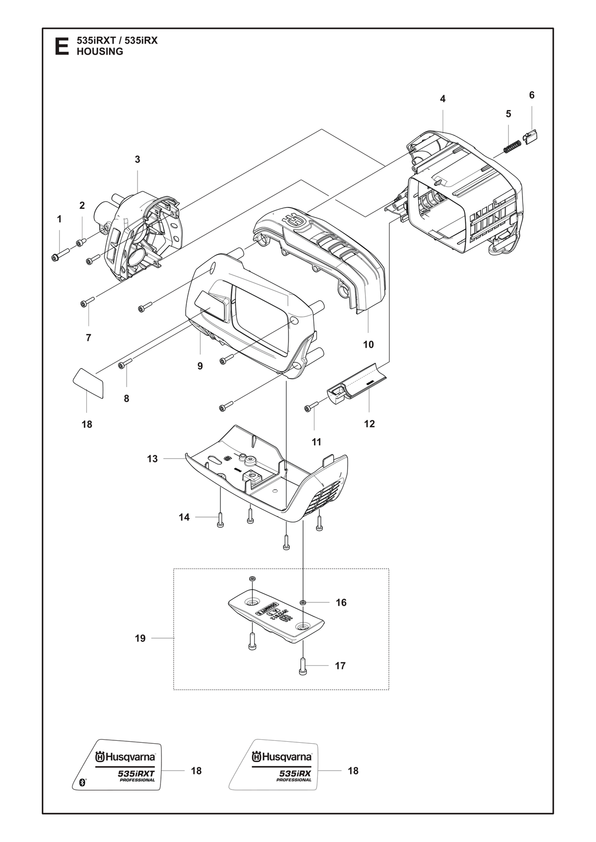 Husqvarna 525764605 onderdelentekening - positie 2