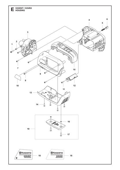 Husqvarna 525764605 onderdelentekening - positie 2