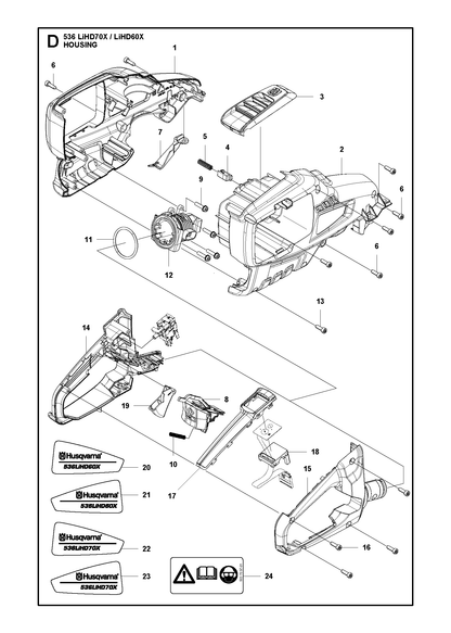Husqvarna 579559601 onderdelentekening - positie 1
