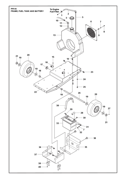 Husqvarna 504010801 onderdelentekening - positie 17