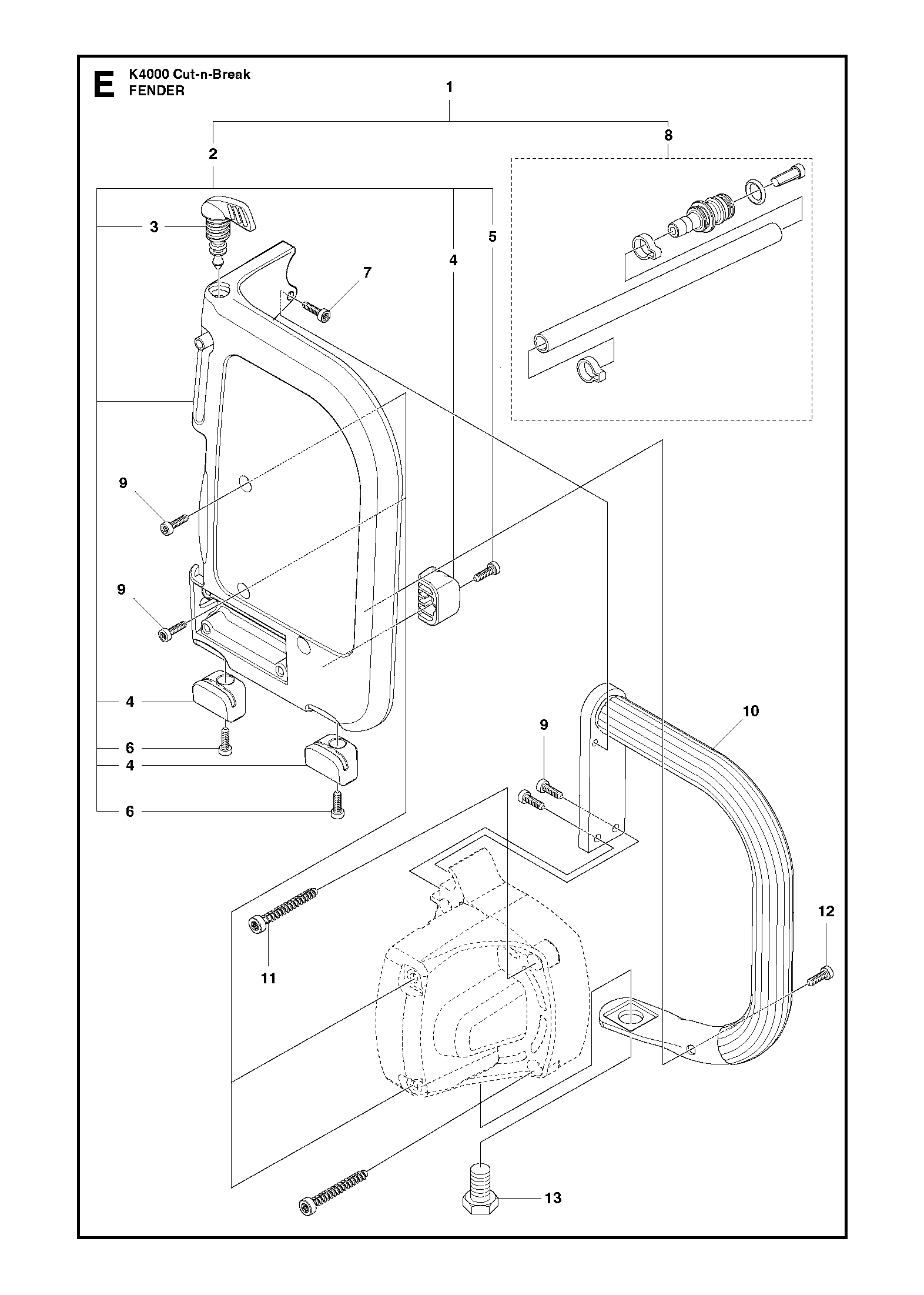 Husqvarna 504612802 onderdelentekening - positie 1