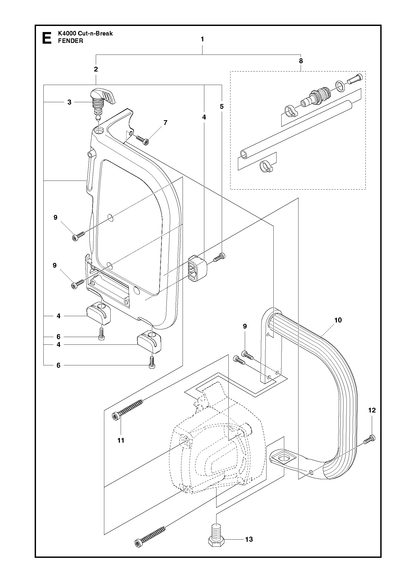 Husqvarna 504612802 onderdelentekening - positie 1