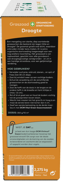 DCM Graszaad Plus Droogte - 2.275 KG (65 m2)-keizers.nu