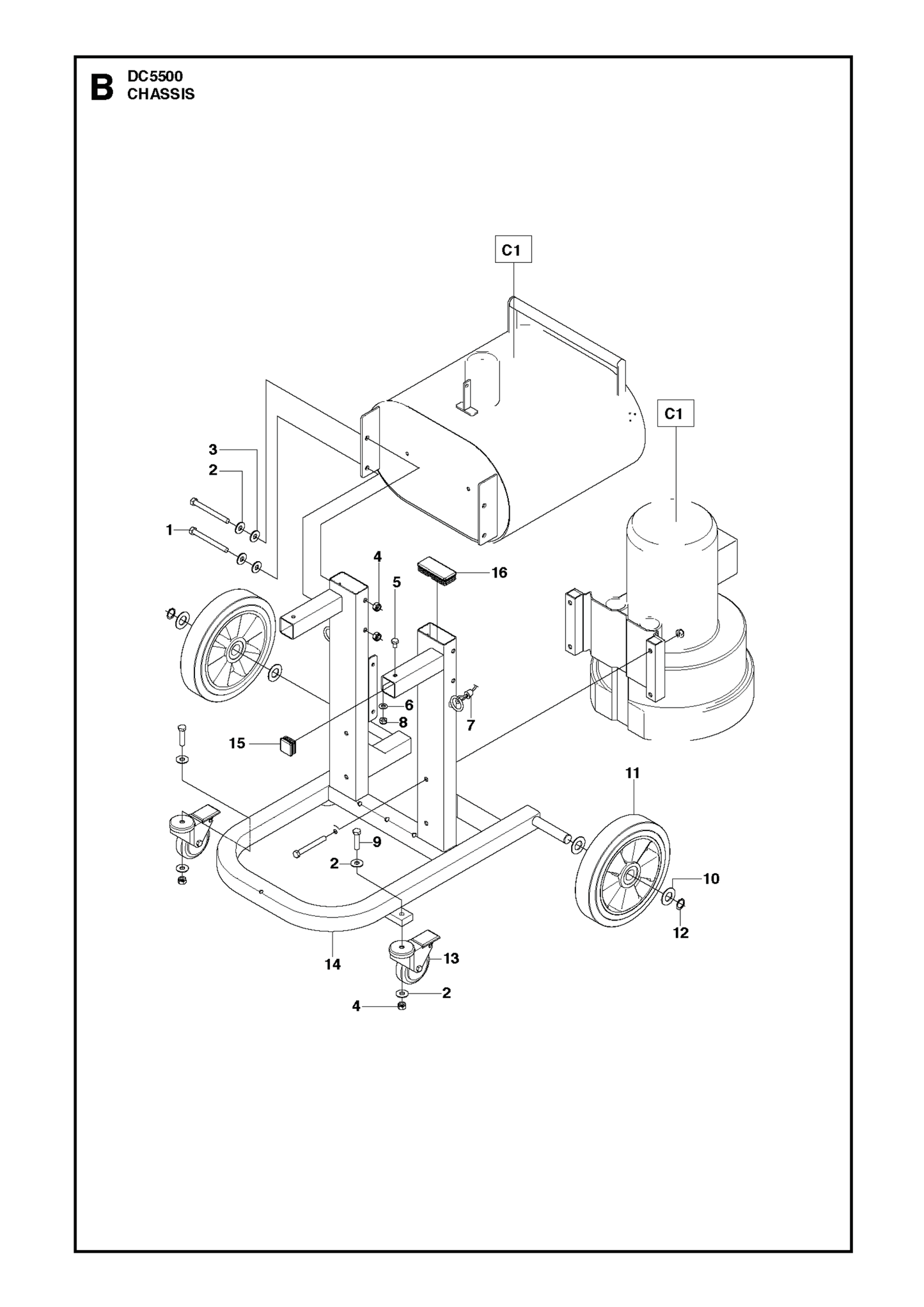 Husqvarna 504753101 onderdelentekening - positie 16