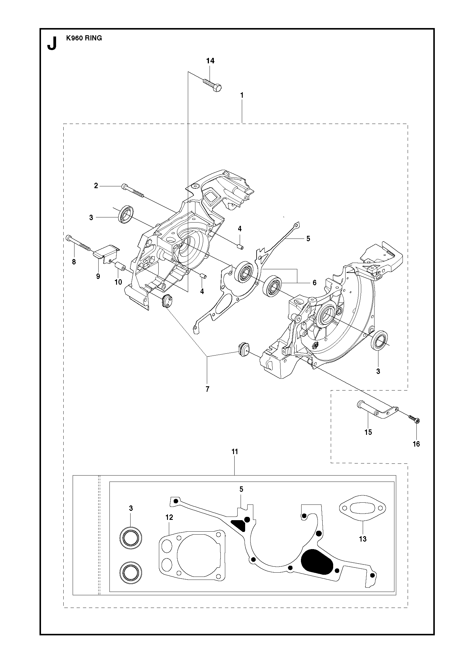 Husqvarna 505574101 onderdelentekening - positie 16