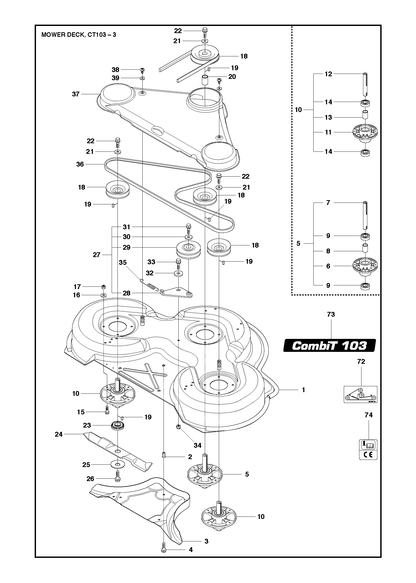 Husqvarna 504190410 onderdelentekening - positie 24