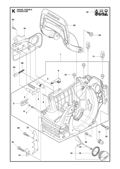 Husqvarna 502300901 onderdelentekening - positie 23