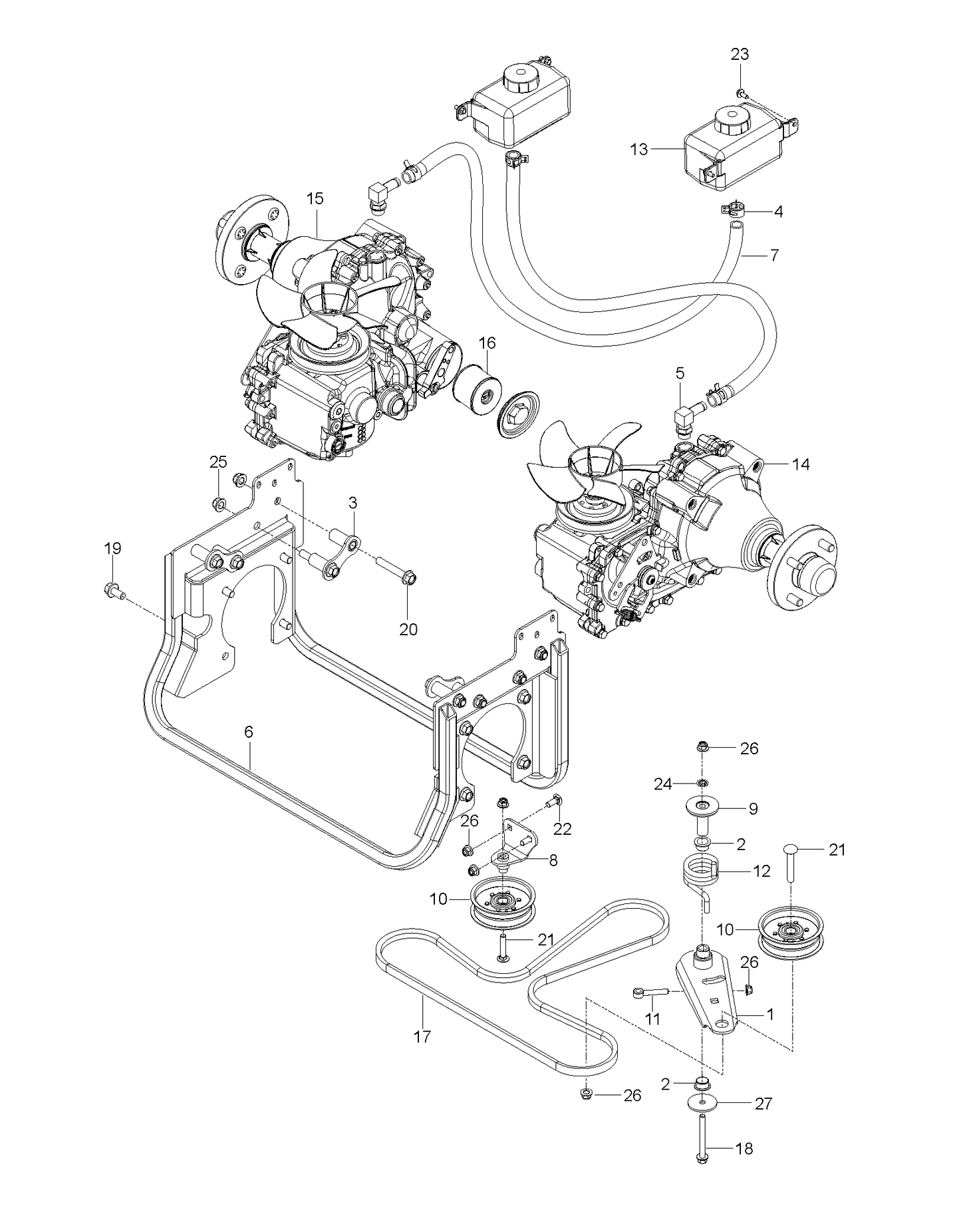 Husqvarna 501603701 onderdelentekening - positie 2