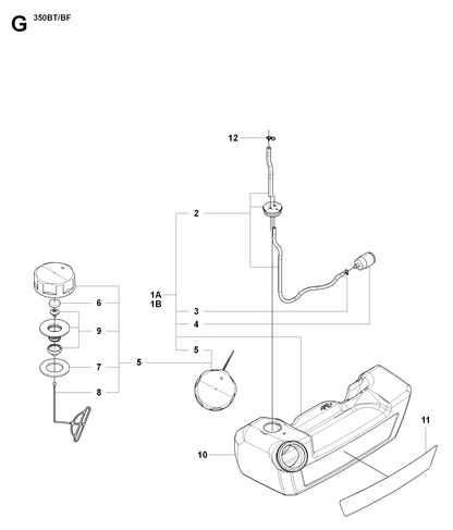 Husqvarna 511807601 onderdelentekening - positie 2