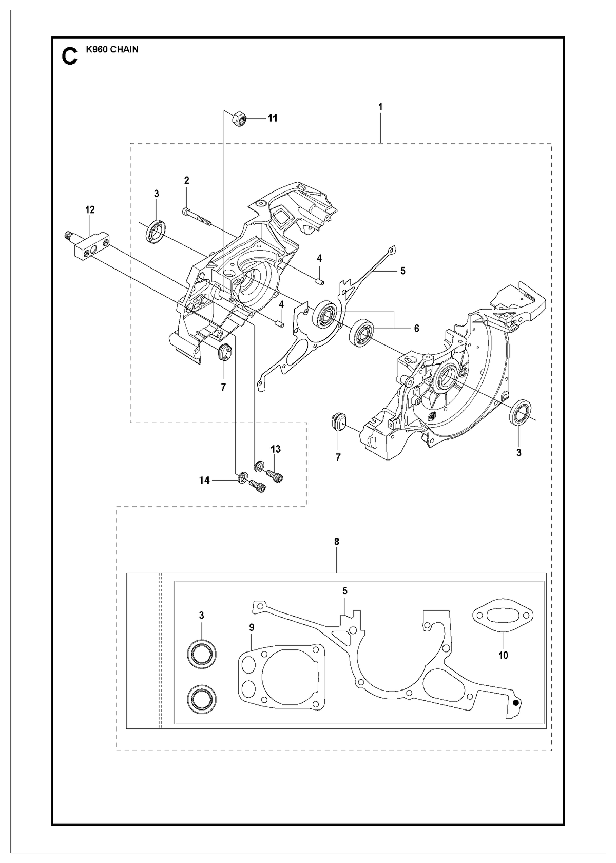 Husqvarna 544229805 onderdelentekening - positie 8