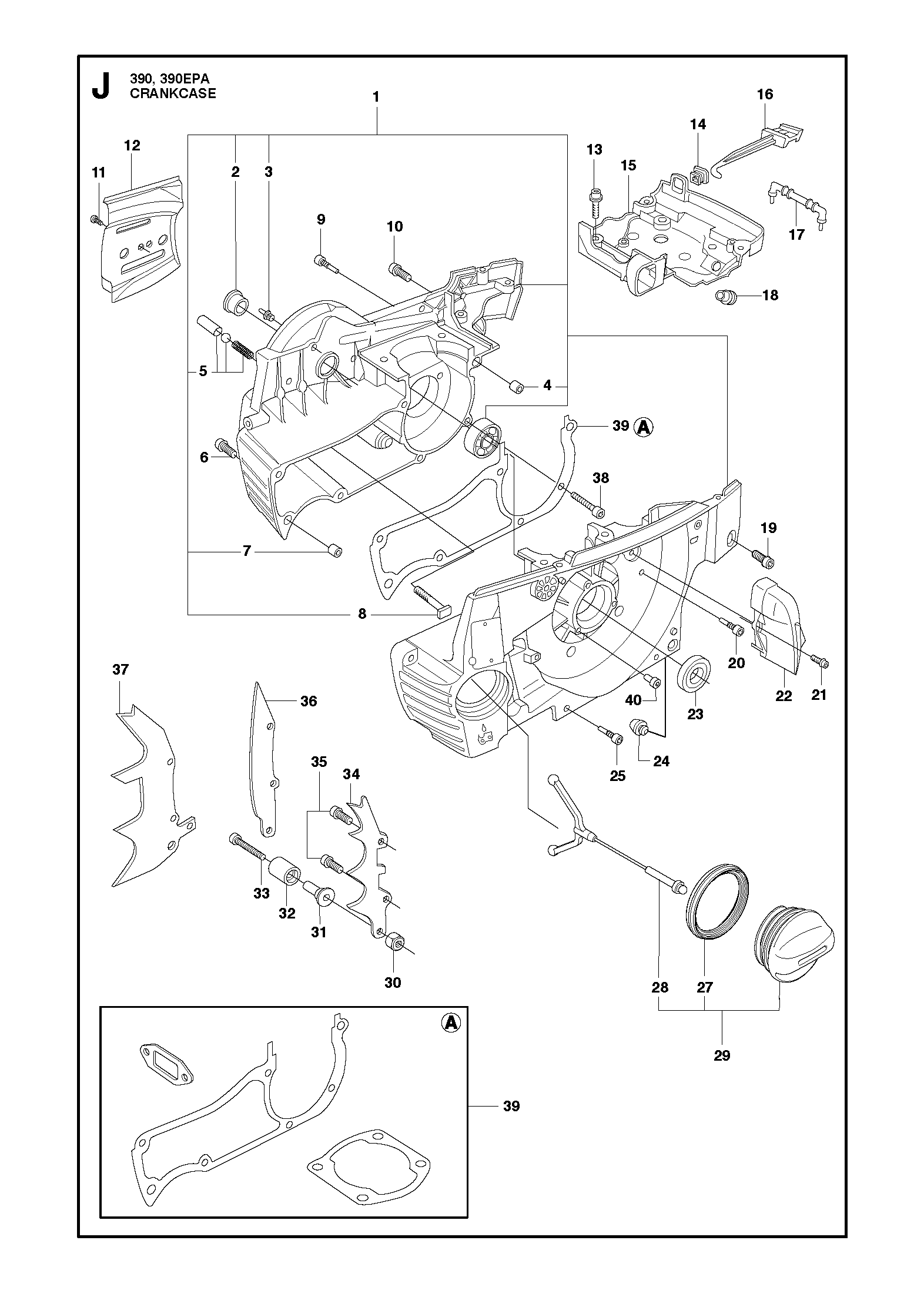 Husqvarna 503991105 onderdelentekening - positie 1