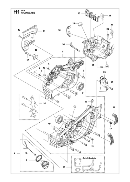 Husqvarna 590195606 onderdelentekening - positie 1