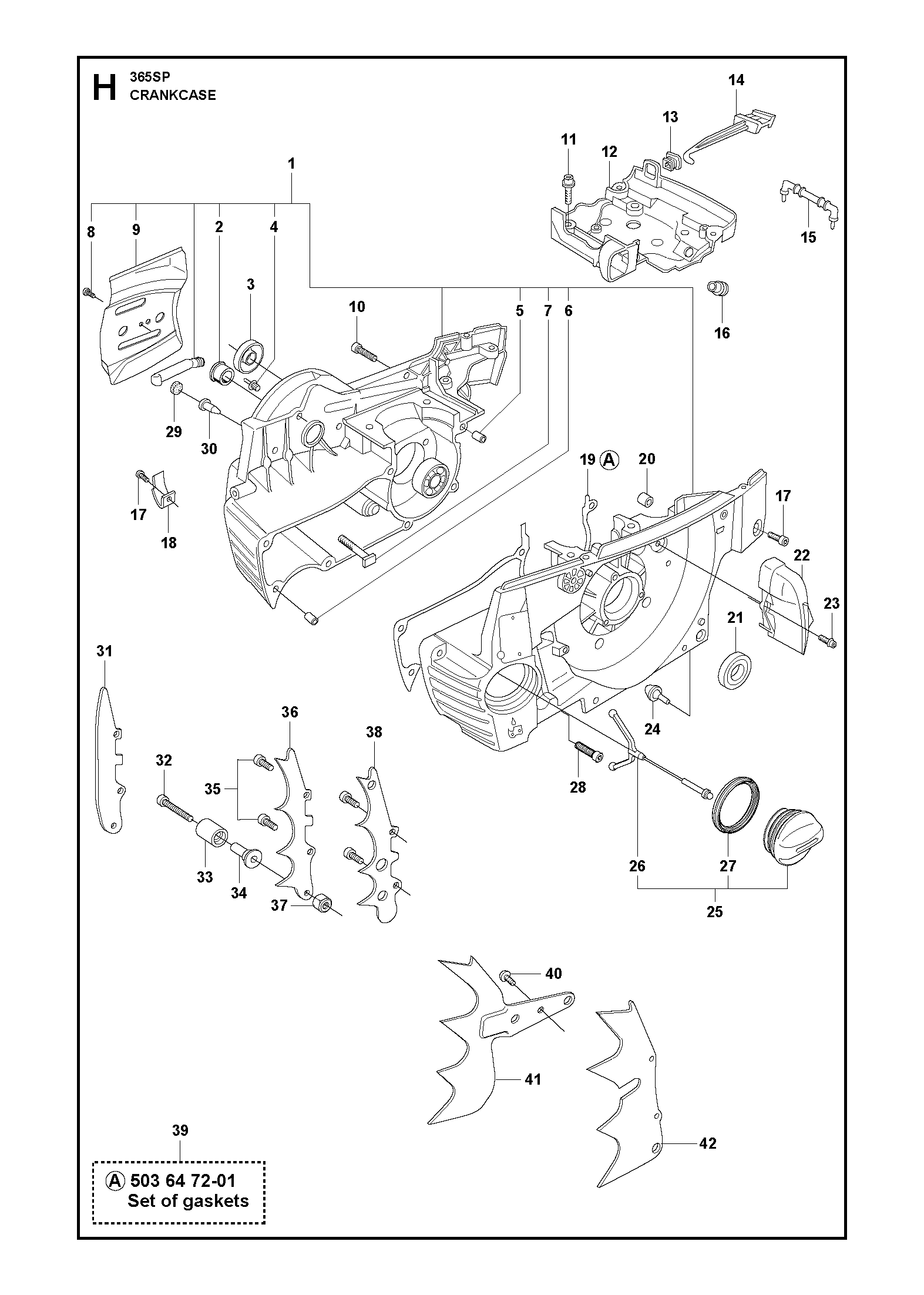 Husqvarna 503627701 onderdelentekening - positie 14