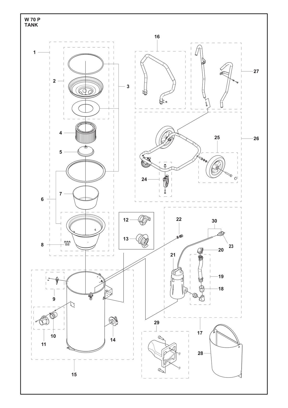 Husqvarna 590469301 onderdelentekening - positie 1