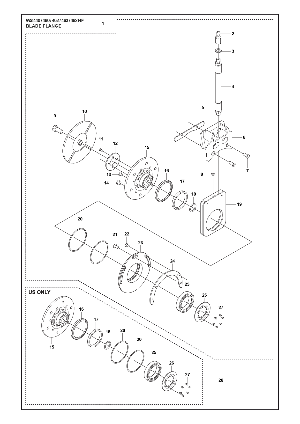 Husqvarna 505216301 onderdelentekening - positie 16