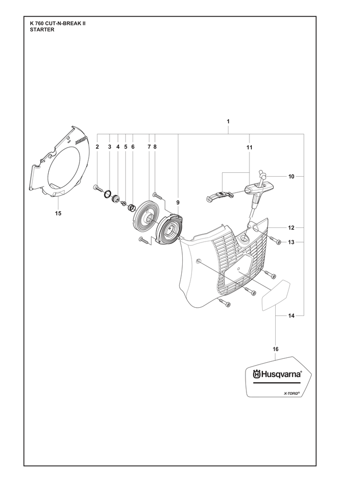 Husqvarna 584886806 onderdelentekening - positie 1
