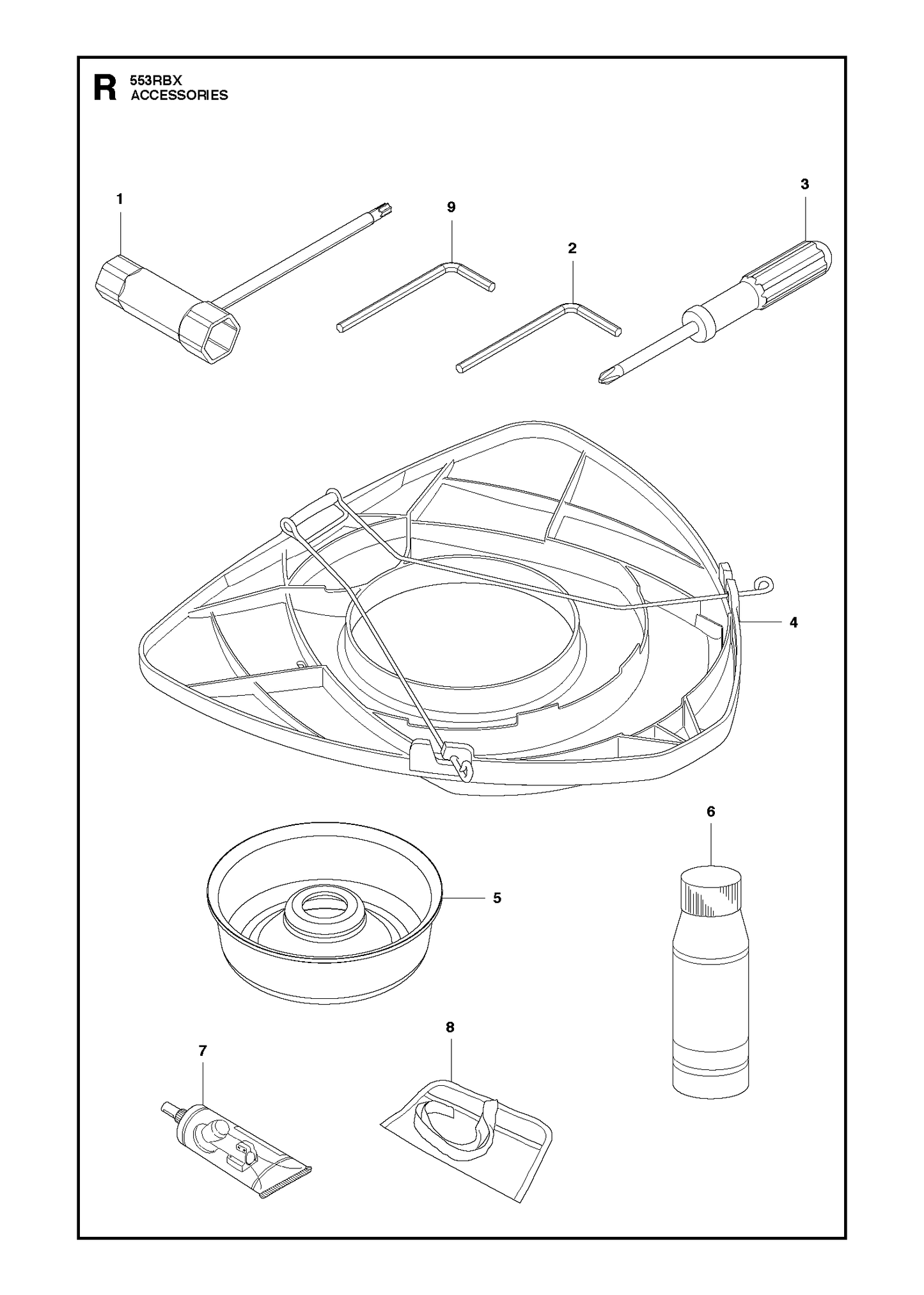 Husqvarna 506686101 onderdelentekening - positie 1