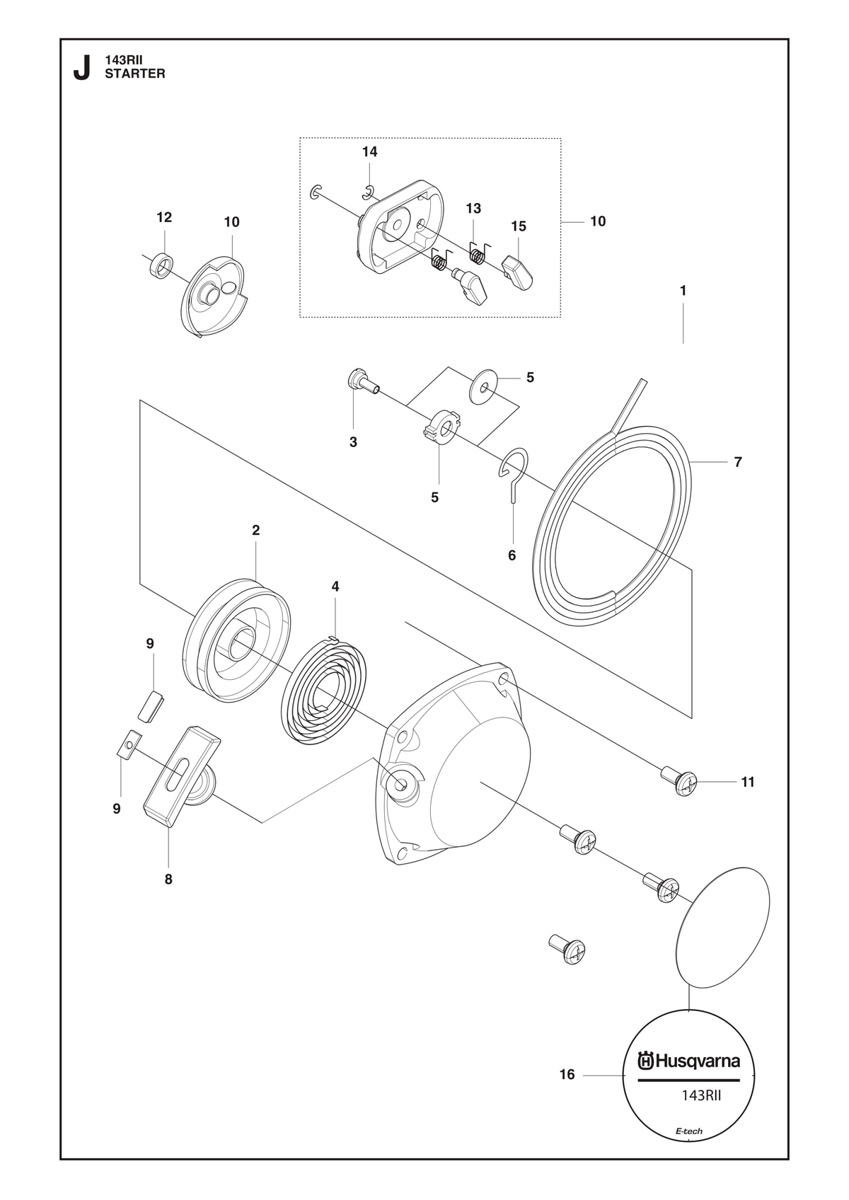 Husqvarna 588541501 onderdelentekening - positie 1