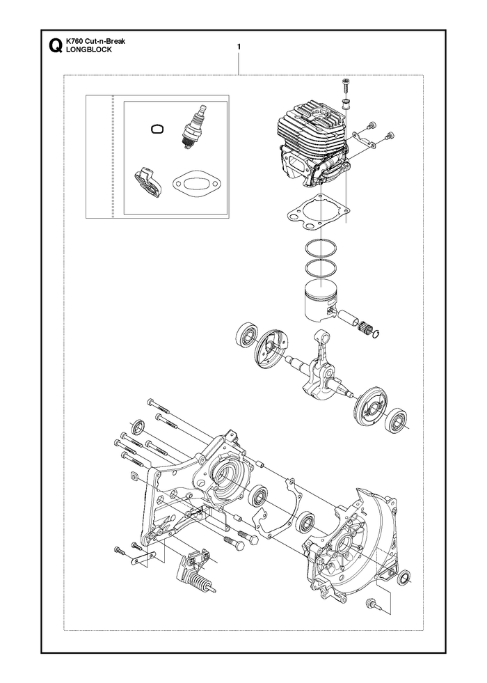 Husqvarna 585061404 onderdelentekening - positie 1