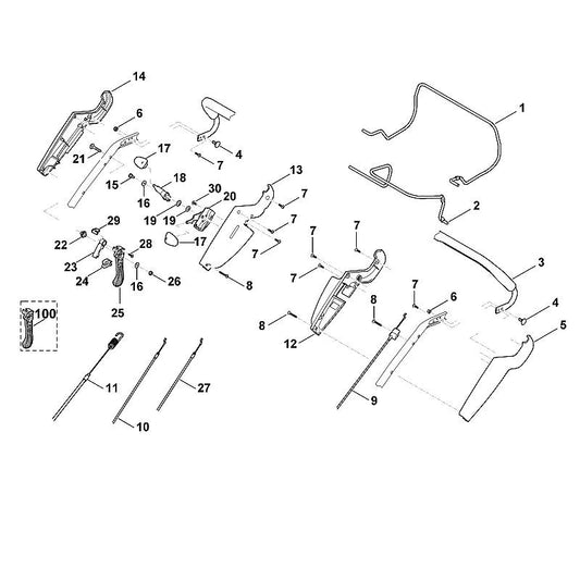 STIHL 9027-068-1081 platkopbout M5x35 positie 21 technische tekening