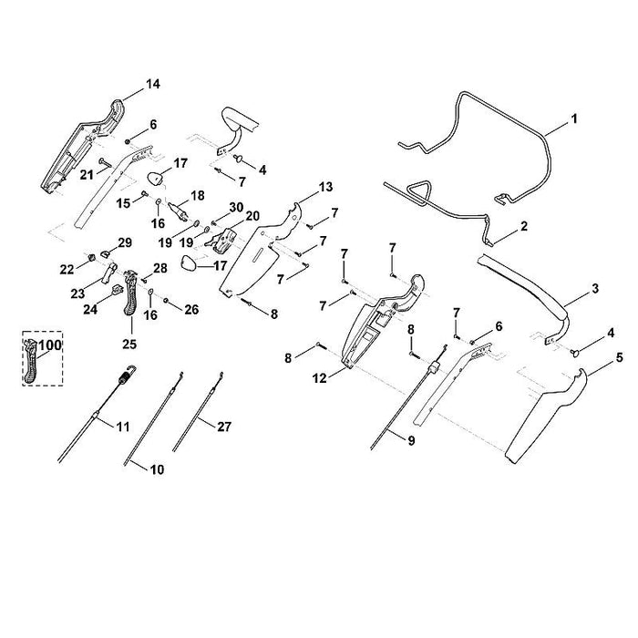 STIHL 9027-068-1081 platkopbout M5x35 positie 21 technische tekening