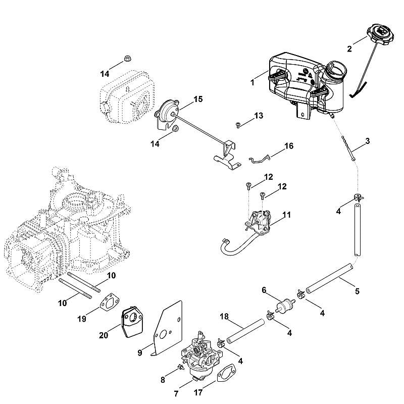 STIHL 0002-180-2603 choke-regelaar positie 15 technische tekening