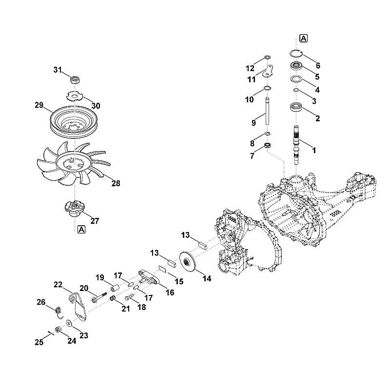 STIHL 0012-643-1501 V-riempoelie positie 29 technische tekening