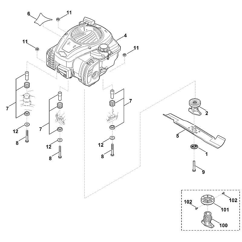 STIHL 6375-007-1007 set trillingsdemper positie 7 technische tekening