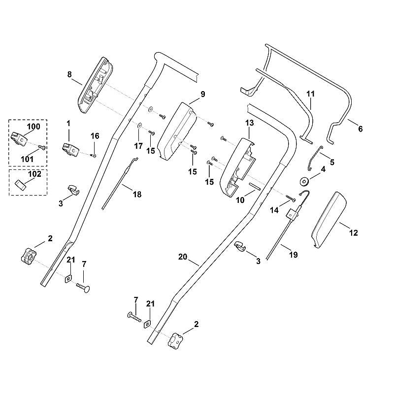 STIHL 6105-700-7540 kabel positie 18 technische tekening
