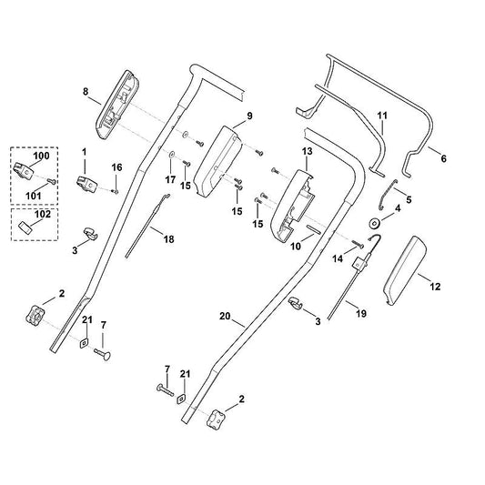 STIHL 6105-700-7540 kabel positie 18 technische tekening