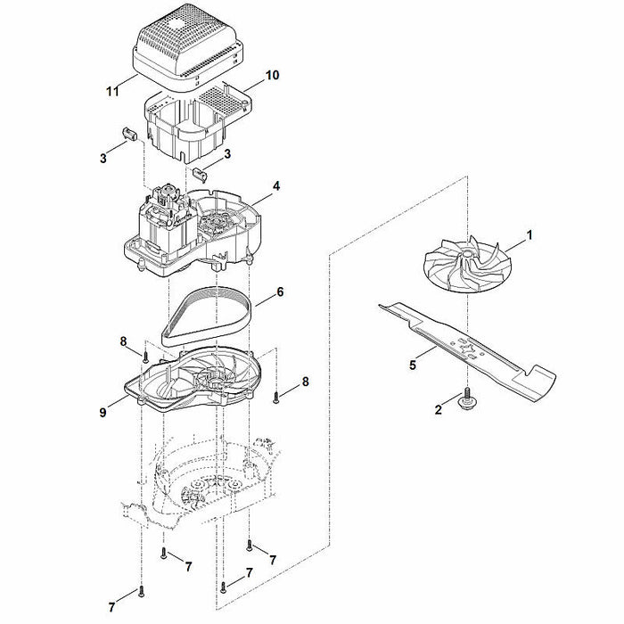 STIHL 6338-007-1000 set koolborstels positie 3 technische tekening