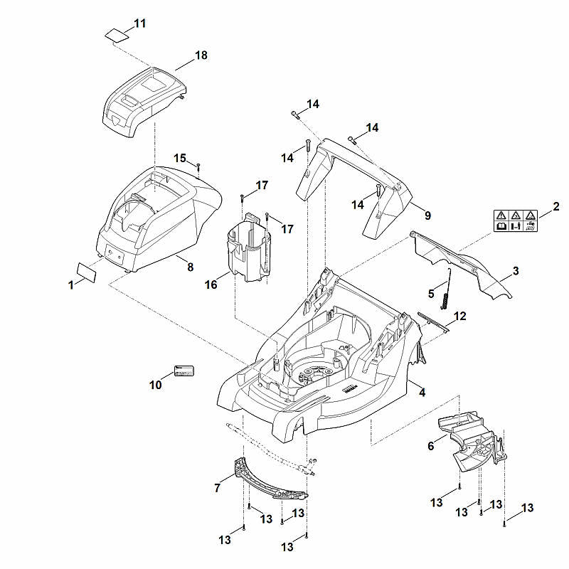 STIHL 6338-706-3400 deksel positie 18 technische tekening