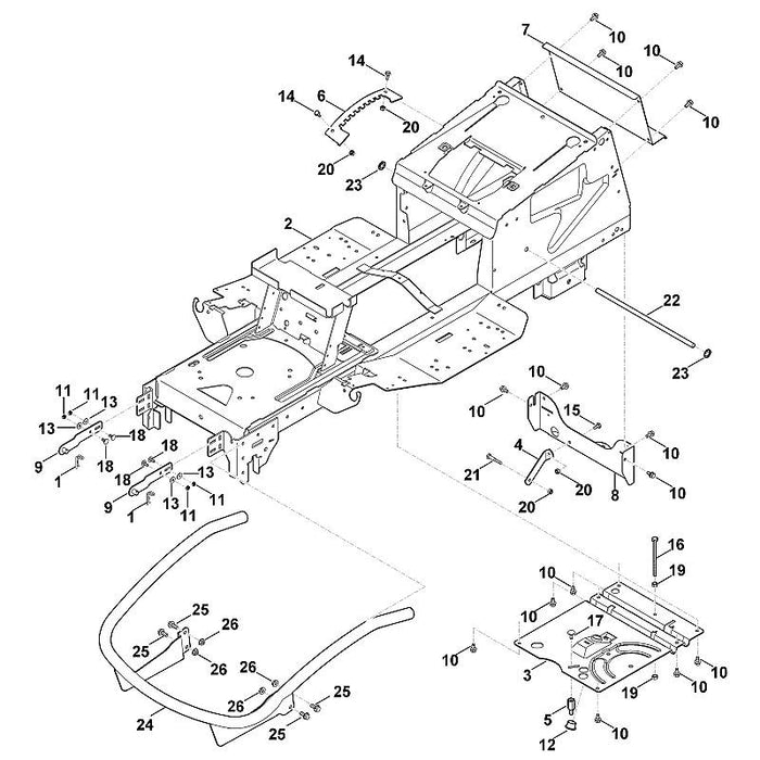 STIHL 6165-700-3100 frame positie 2 technische tekening